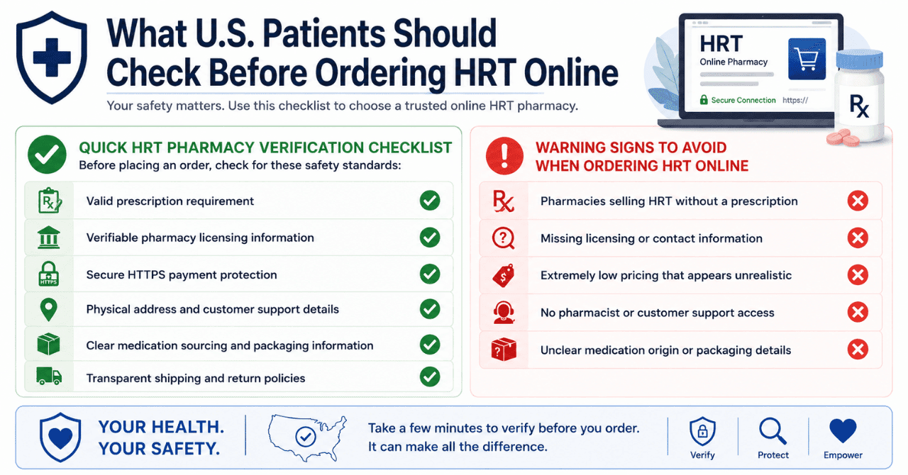 What U.S. Patients Should Check Before Ordering HRT Online