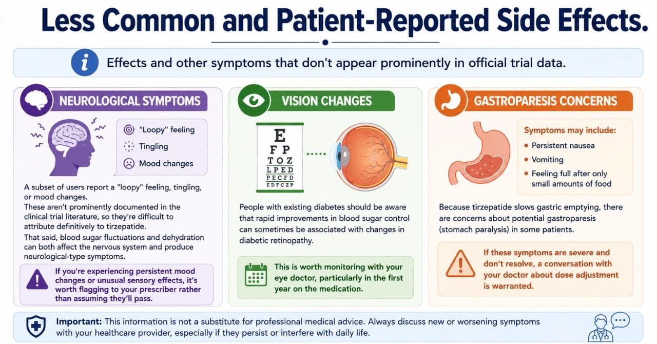 Less Common and Patient-Reported Side Effects
