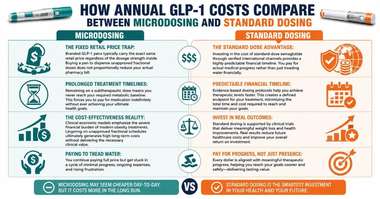 How Annual GLP-1 Costs Compare Between Microdosing and Standard Dosing