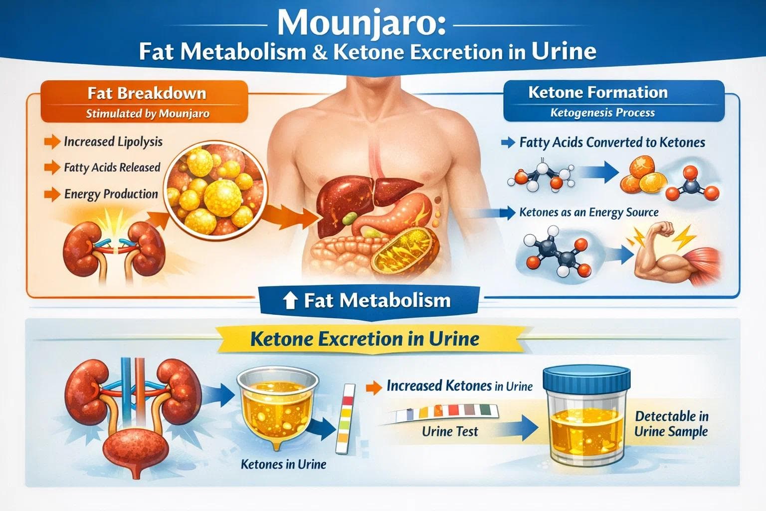 Mounjaro fat metabolism and ketone excretion in urine process