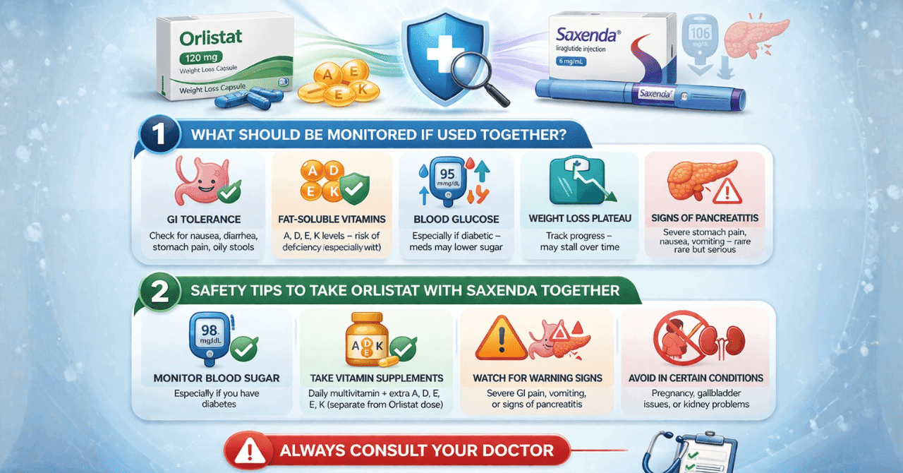 Safety Tips to Take Orlistat with Saxenda Together