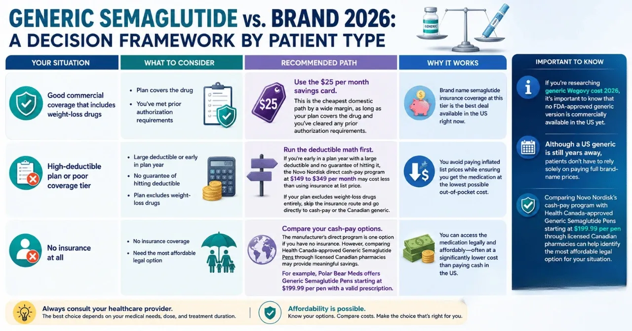 Generic Semaglutide vs. Brand 2026: A Decision Framework by Patient Type