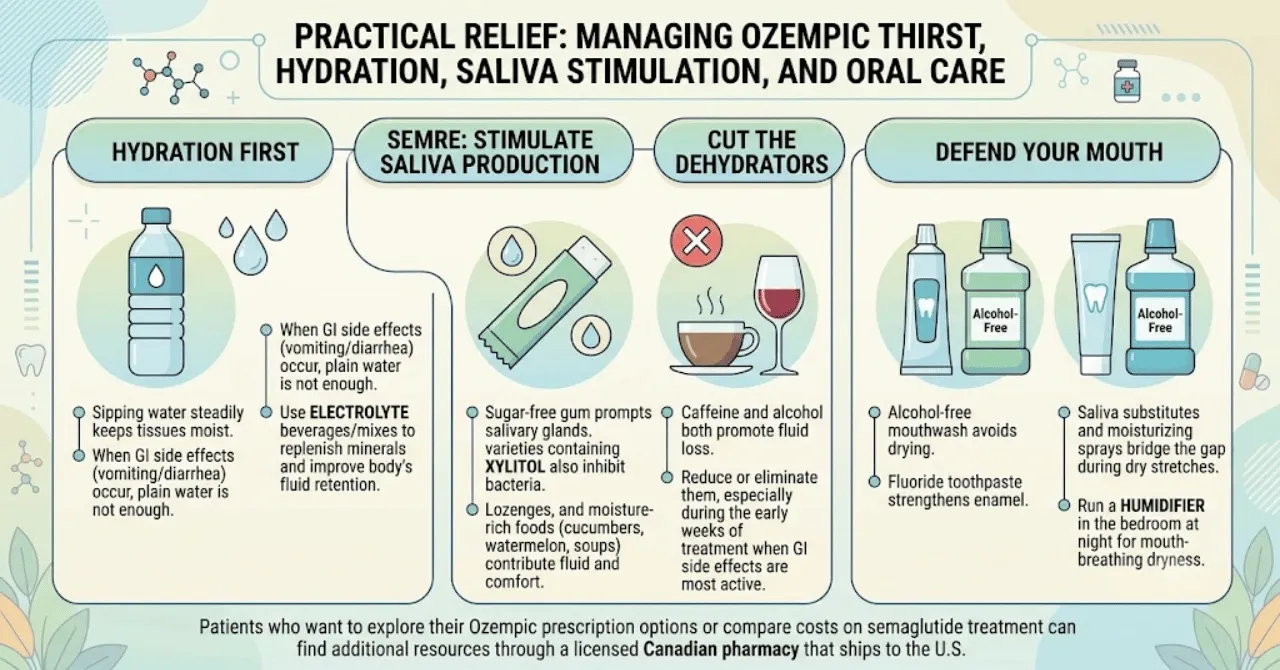 Practical Relief: Managing Ozempic Thirst, Hydration, Saliva Stimulation, and Oral Care